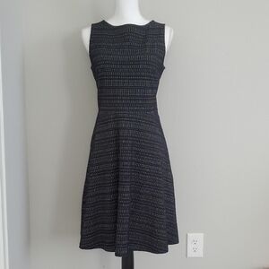Banana Republic Gray Ribbed Midi Dress Crew Neck Sleeveless